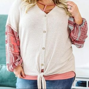 Boho chic long sleeve top